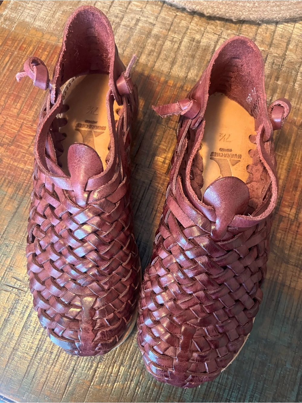 Huaraches Boot v3 Women’s Woven Leather Sandals - Burgundy - Picture 4 of 5